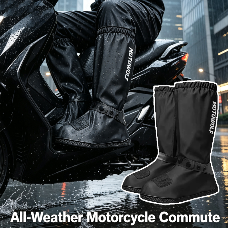 Cycling Commute In Rain - Couvre-chaussures de pluie réutilisables pour trajets
